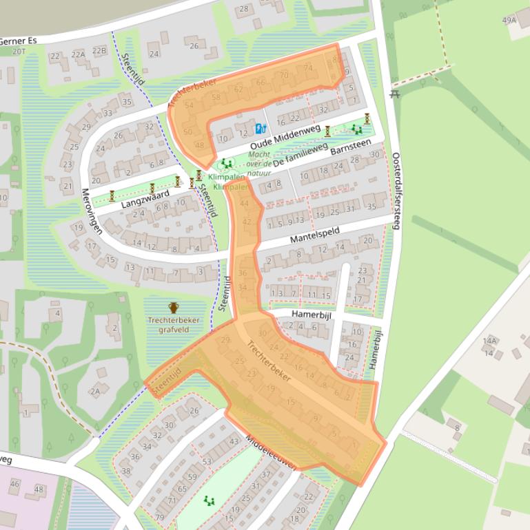 Kaart van postcodegebied 7722ZD.