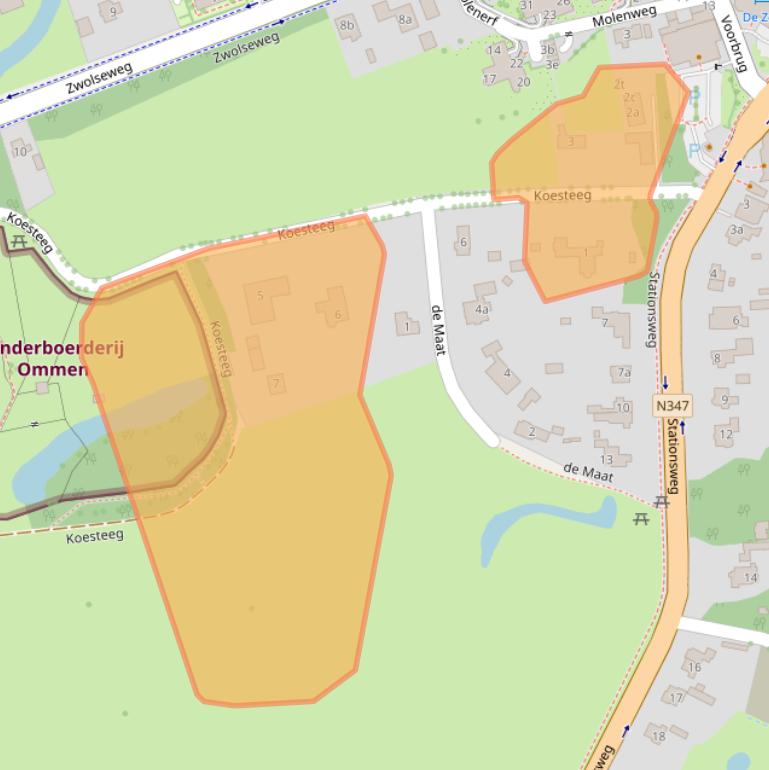 Kaart van postcodegebied 7731BA.