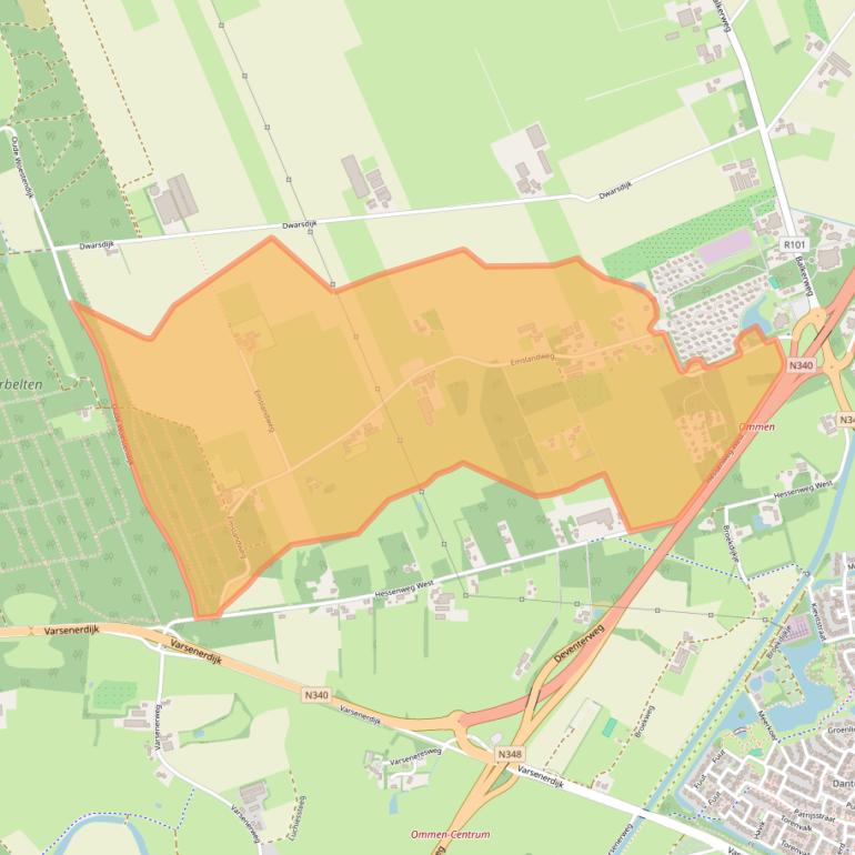 Kaart van postcodegebied 7731RP.