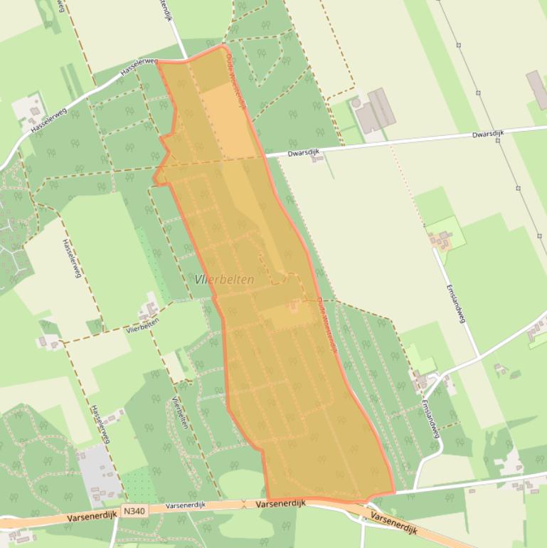 Kaart van postcodegebied 7731RR.