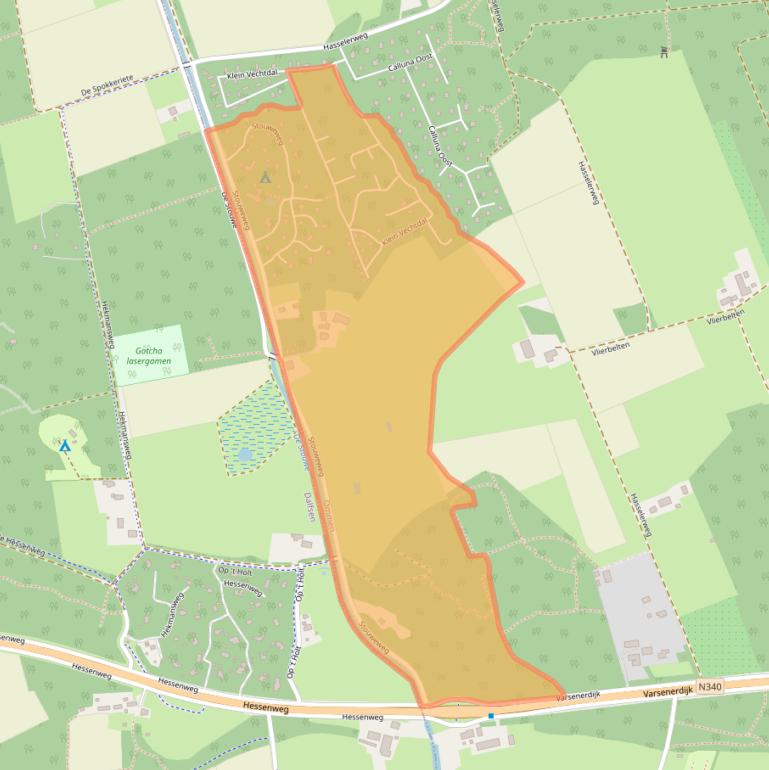 Kaart van postcodegebied 7731RW.