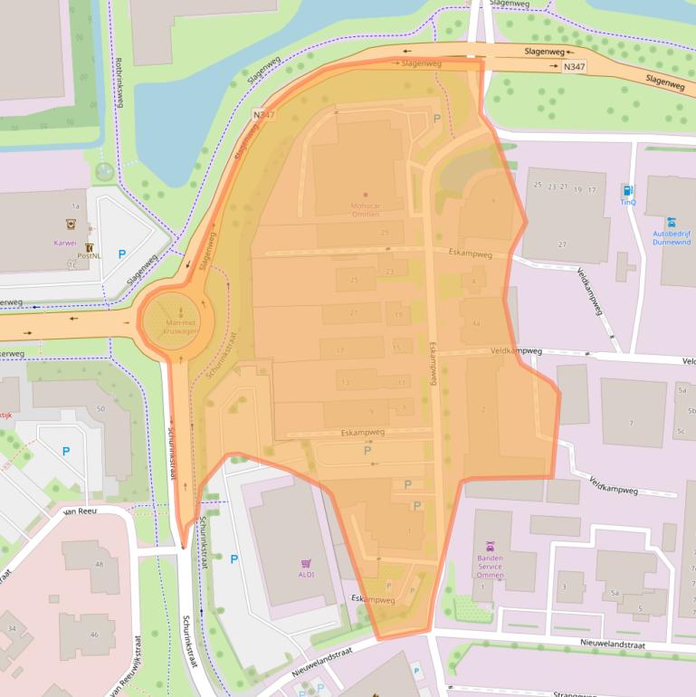 Kaart van postcodegebied 7731TA.