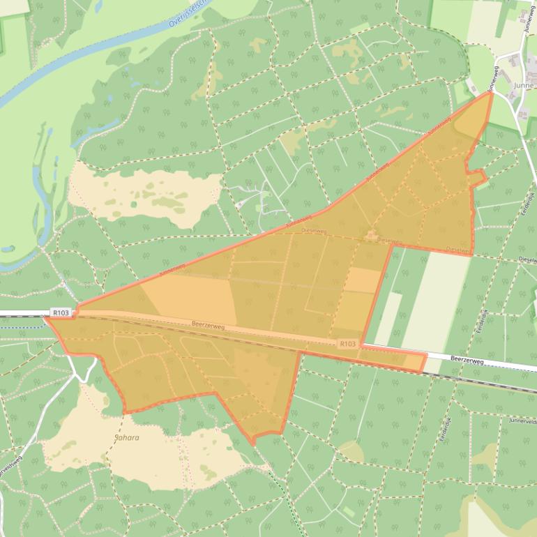 Kaart van postcodegebied 7731TL.