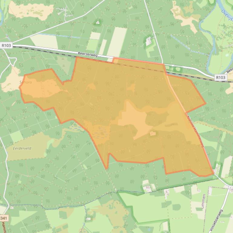 Kaart van postcodegebied 7731TZ.