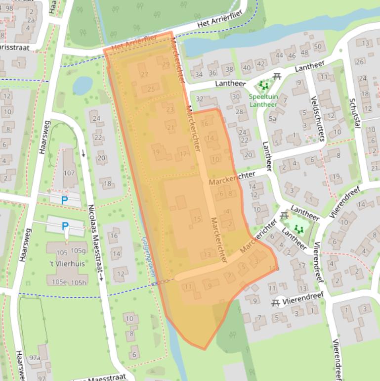 Kaart van postcodegebied 7732BA.