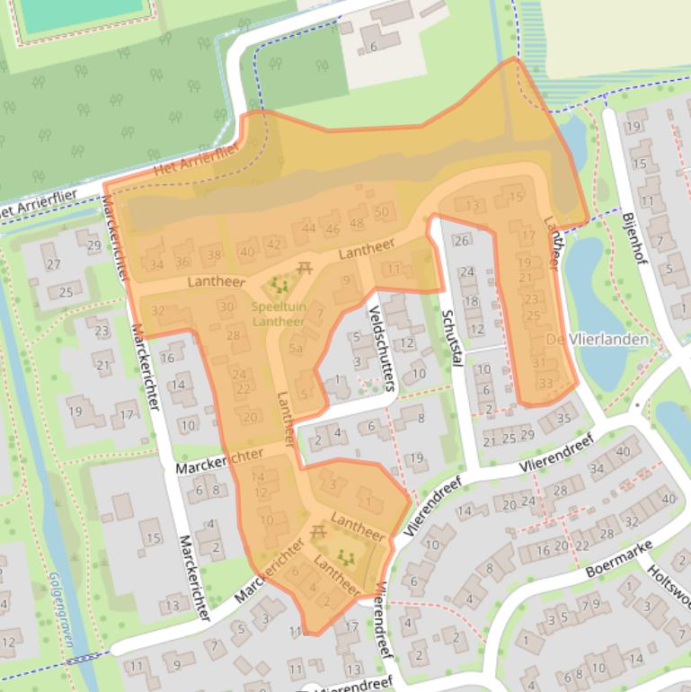 Kaart van postcodegebied 7732BB.