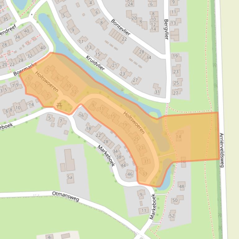 Kaart van postcodegebied 7732BJ.