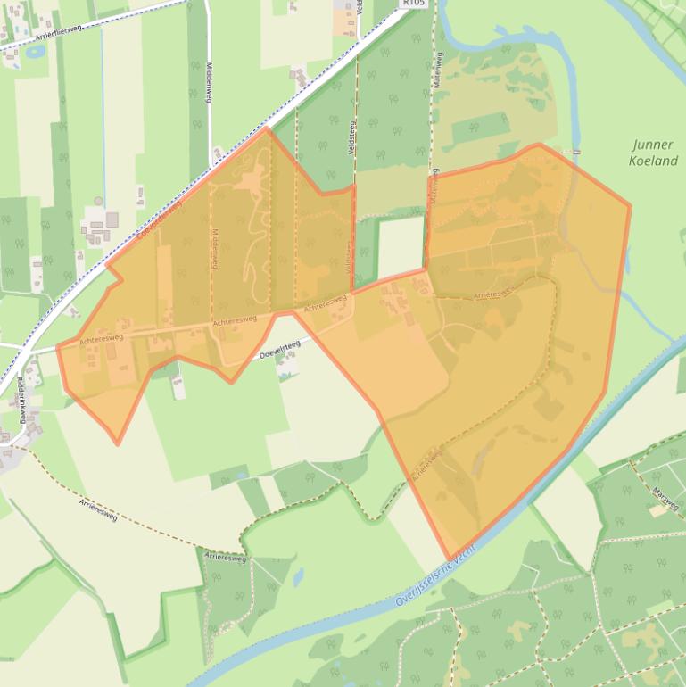 Kaart van postcodegebied 7735KE.