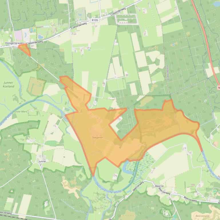 Kaart van postcodegebied 7737PT.