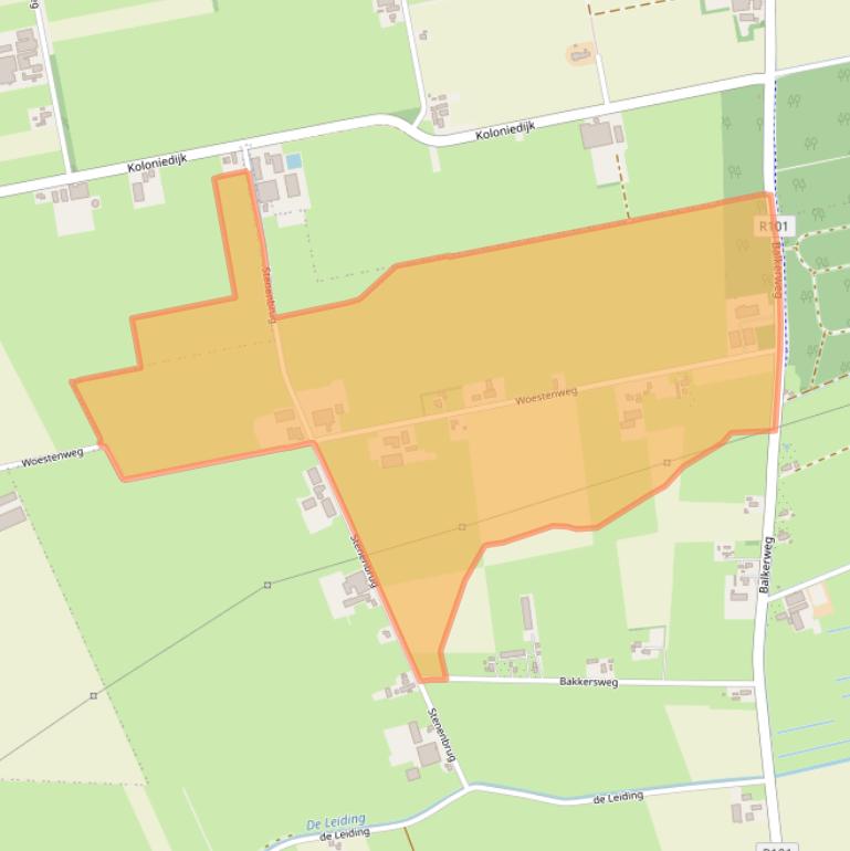 Kaart van postcodegebied 7738PN.