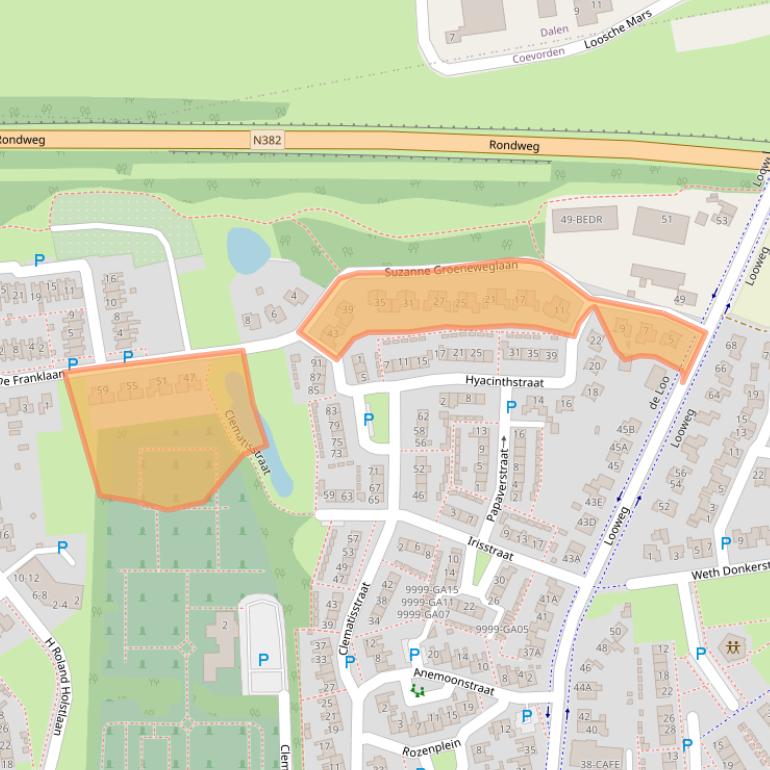 Kaart van postcodegebied 7741SG.