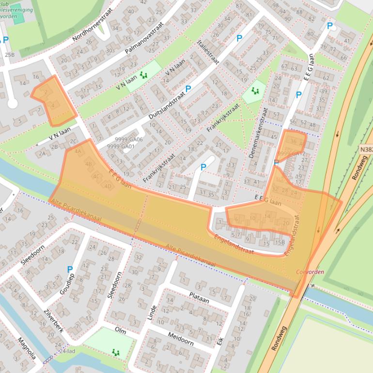 Kaart van postcodegebied 7742EE.