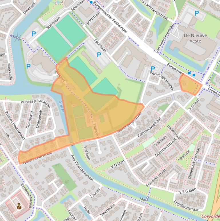Kaart van postcodegebied 7742VZ.