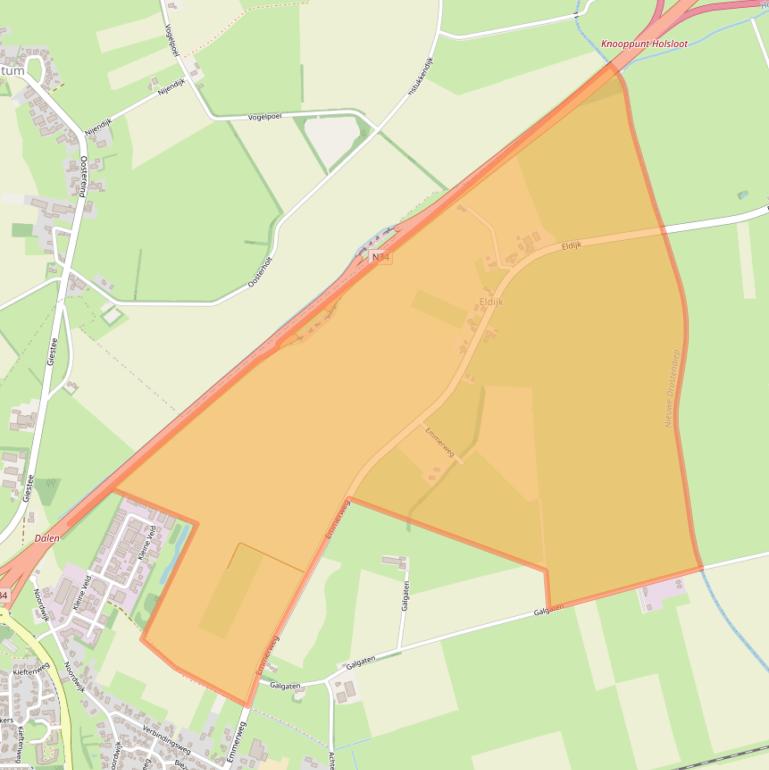 Kaart van postcodegebied 7751PS.