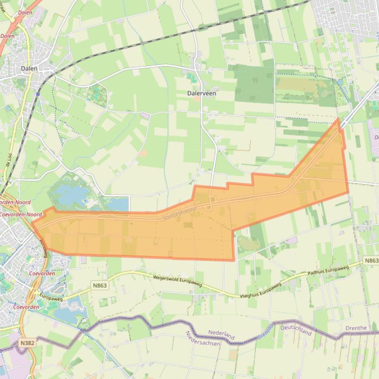 Kaart van postcodegebied 7756.