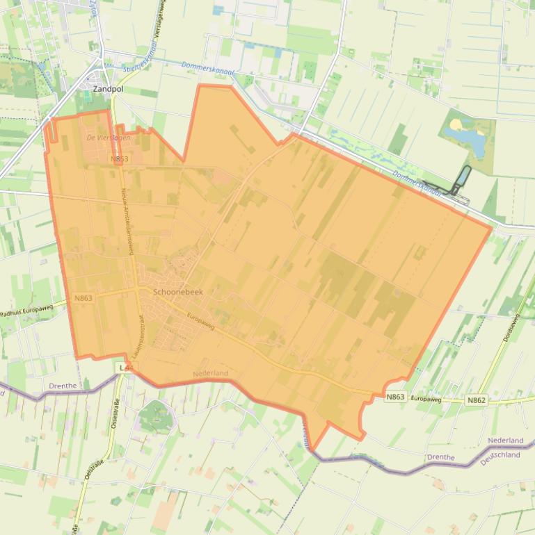 Kaart van postcodegebied 7761.