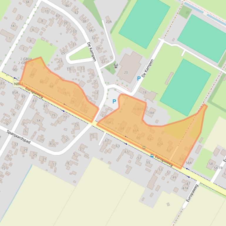 Kaart van postcodegebied 7761AJ.