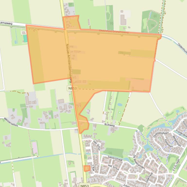 Kaart van postcodegebied 7761PB.