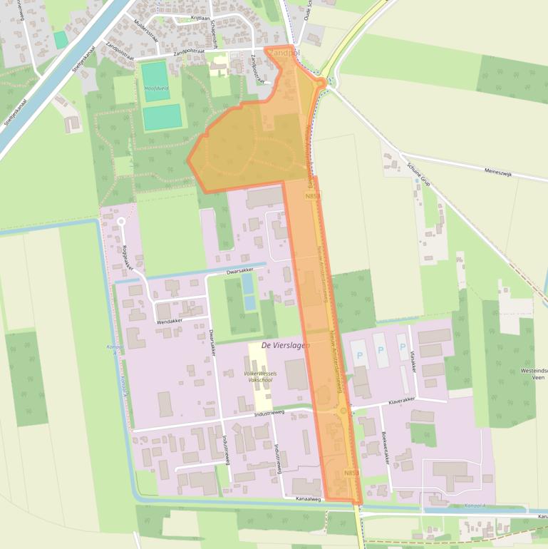 Kaart van postcodegebied 7764AN.