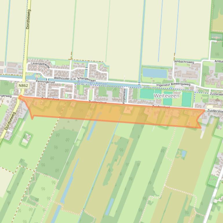 Kaart van postcodegebied 7765AJ.