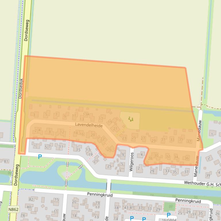 Kaart van postcodegebied 7765BZ.