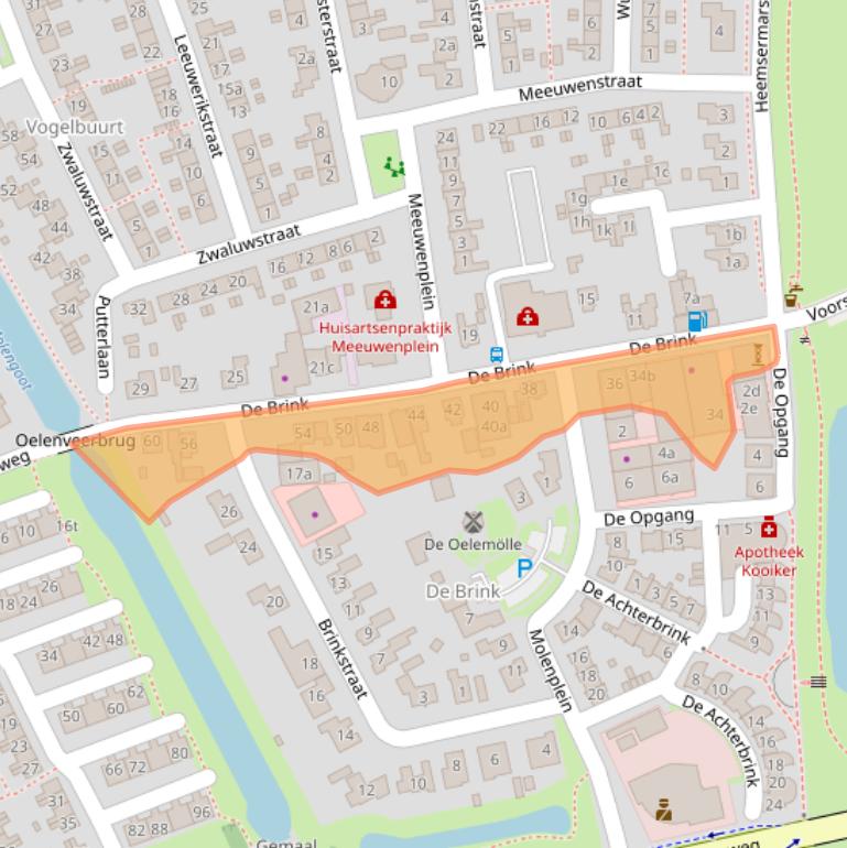 Kaart van postcodegebied 7771BB.