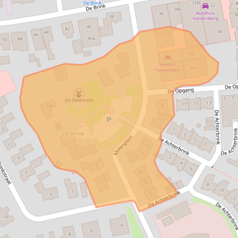 Kaart van postcodegebied 7771BC.