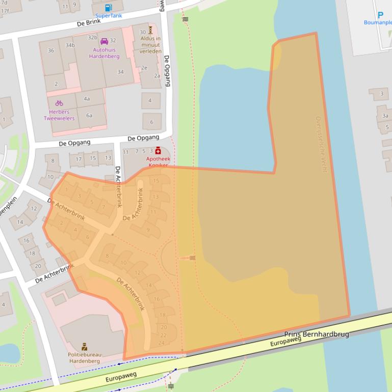 Kaart van postcodegebied 7771BX.