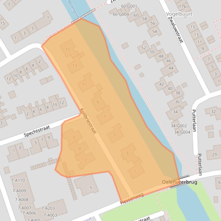 Kaart van postcodegebied 7771CA.