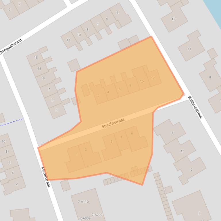 Kaart van postcodegebied 7771CE.