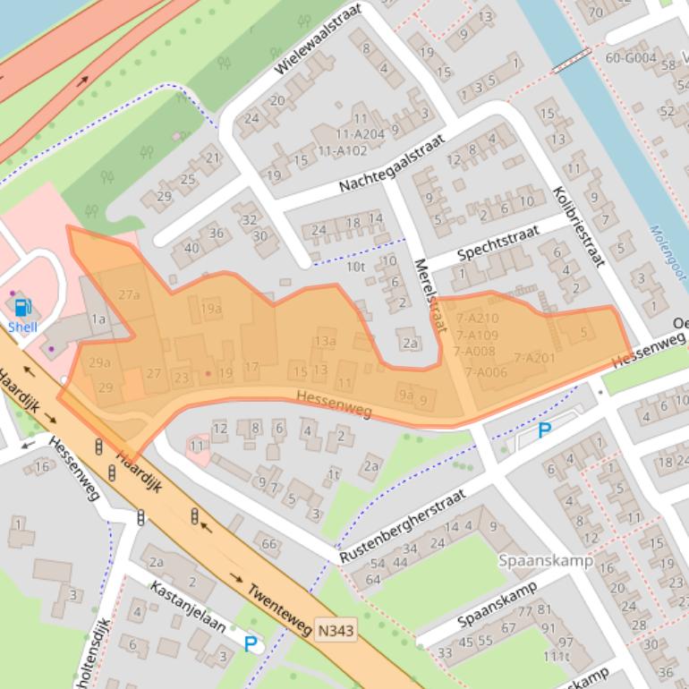 Kaart van postcodegebied 7771CH.