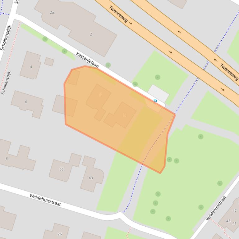 Kaart van postcodegebied 7771CN.