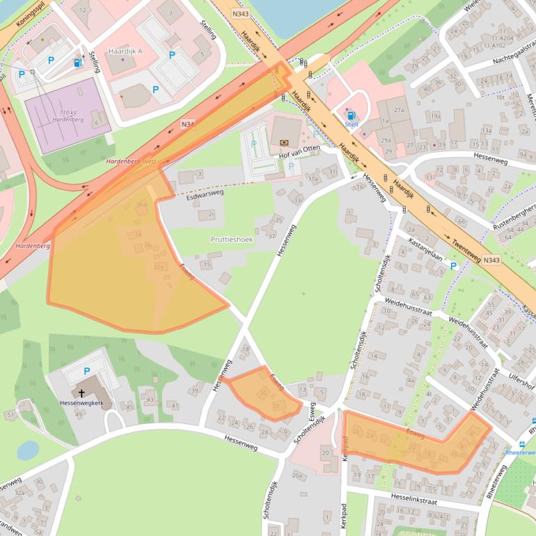 Kaart van postcodegebied 7771CR.