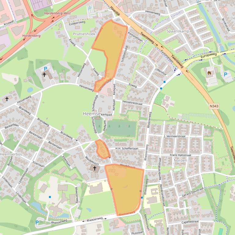 Kaart van postcodegebied 7771CT.