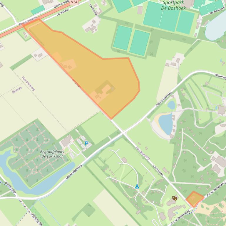 Kaart van postcodegebied 7771SW.