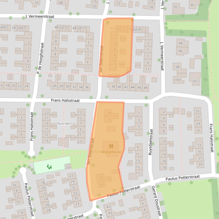 Kaart van postcodegebied 7771WX.