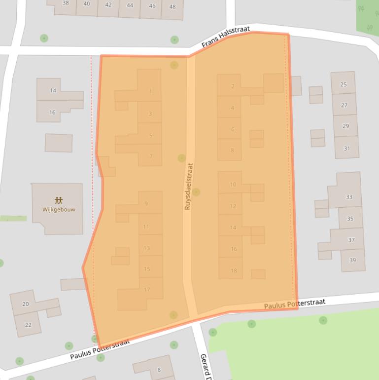 Kaart van postcodegebied 7771WZ.