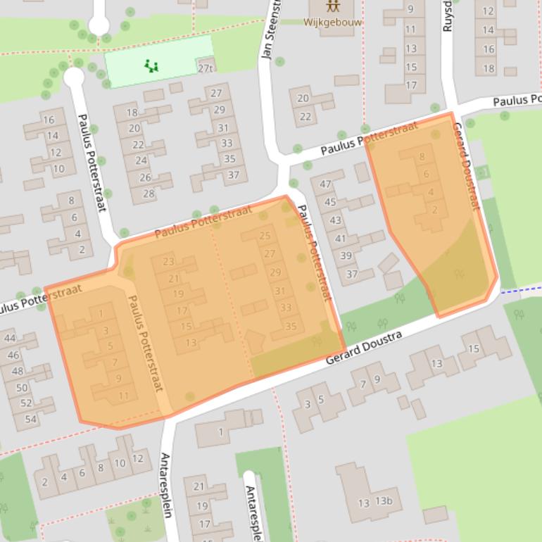 Kaart van postcodegebied 7771XA.