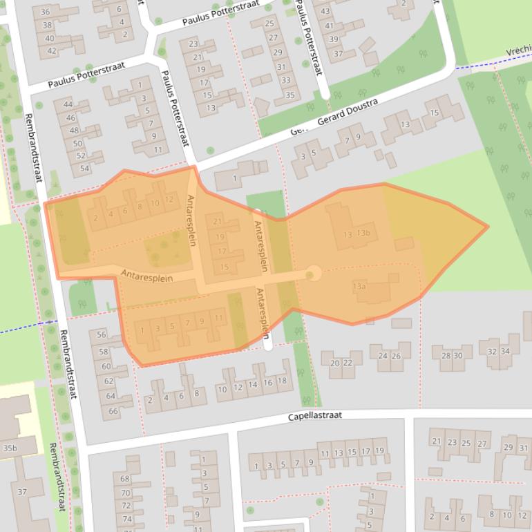 Kaart van postcodegebied 7771XK.