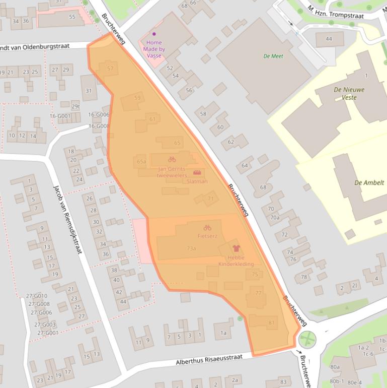 Kaart van postcodegebied 7772BG.