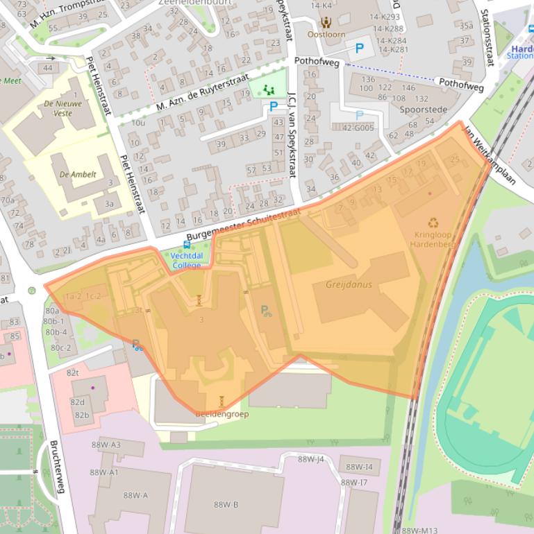 Kaart van postcodegebied 7772BS.