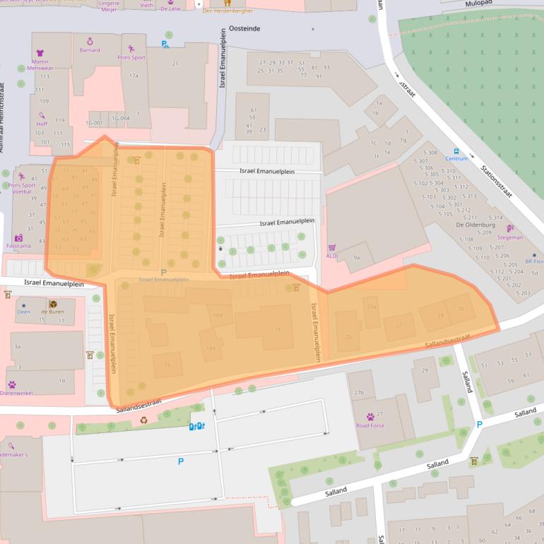 Kaart van postcodegebied 7772BZ.
