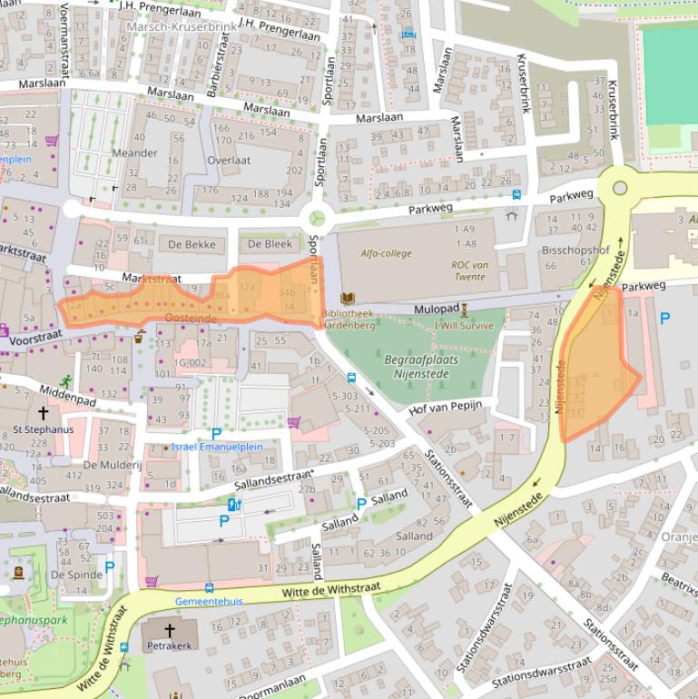 Kaart van postcodegebied 7772CB.