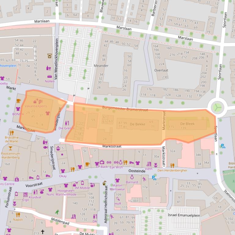 Kaart van postcodegebied 7772CD.