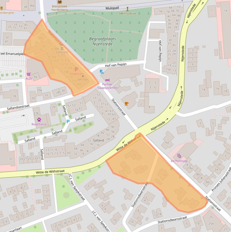 Kaart van postcodegebied 7772CG.