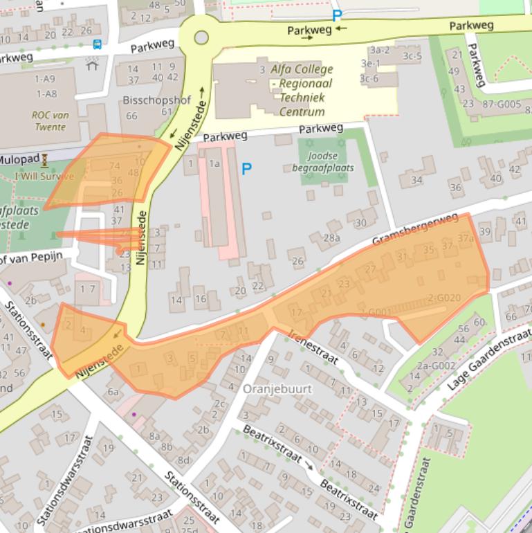 Kaart van postcodegebied 7772CT.