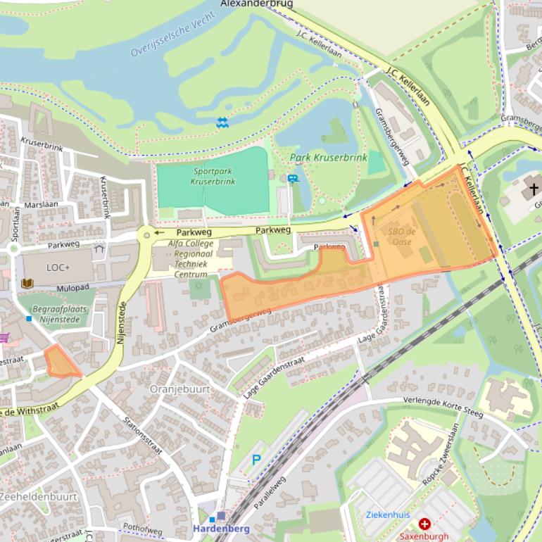 Kaart van postcodegebied 7772CX.