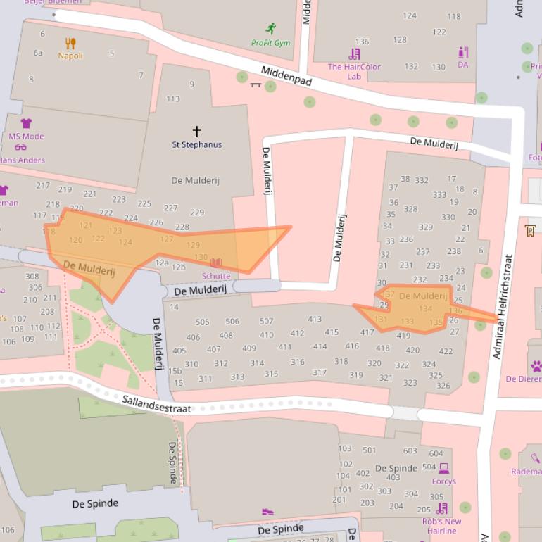 Kaart van postcodegebied 7772HK.