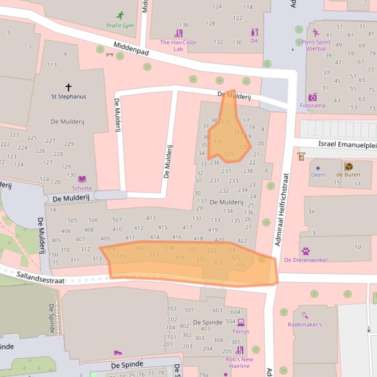 Kaart van postcodegebied 7772HP.