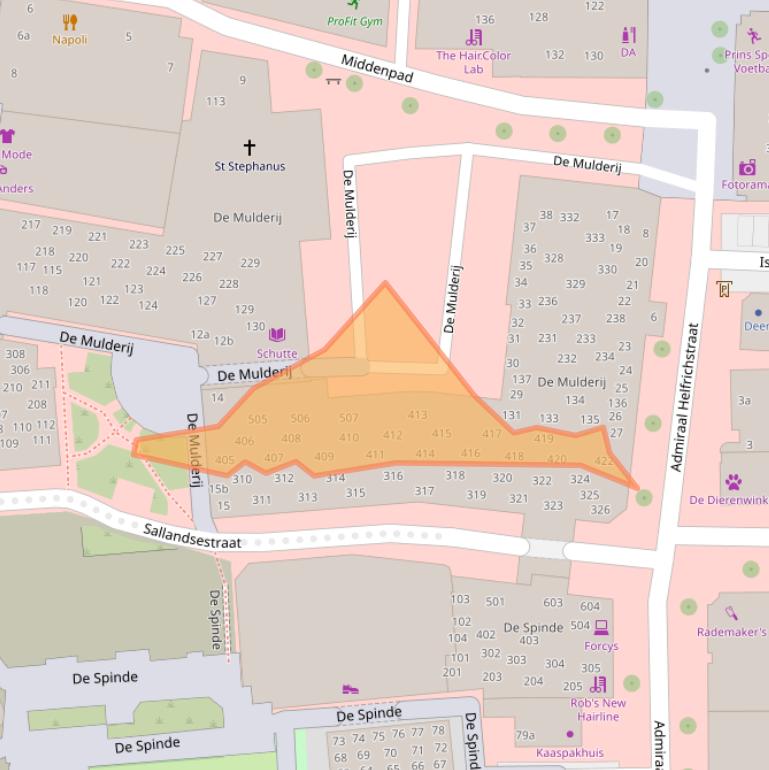 Kaart van postcodegebied 7772HR.